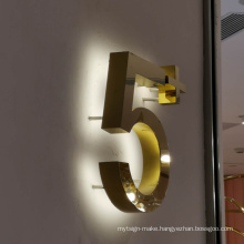Stainless steel house number frame led metal light also advertising shop name metal sign